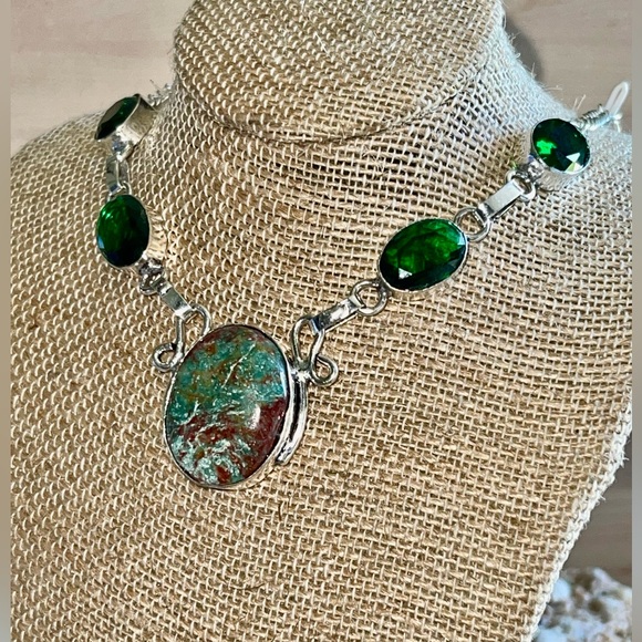 Chrysocolla Pendant Necklace 16”-17” - Picture 5 of 14